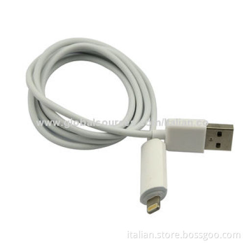 USB Data Cable for iPhone 5 with LED Light, OEM Orders Welcomed